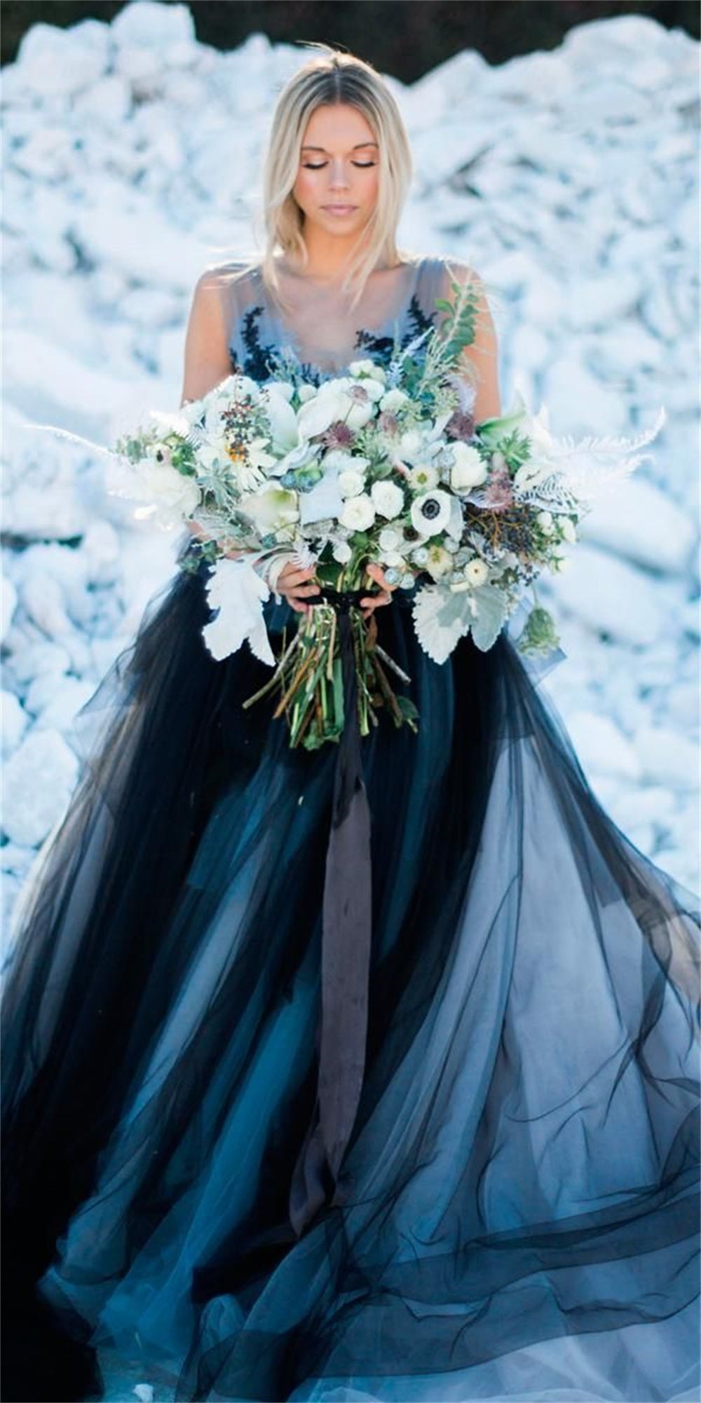 Blue Winter Wedding Dresses Ideas