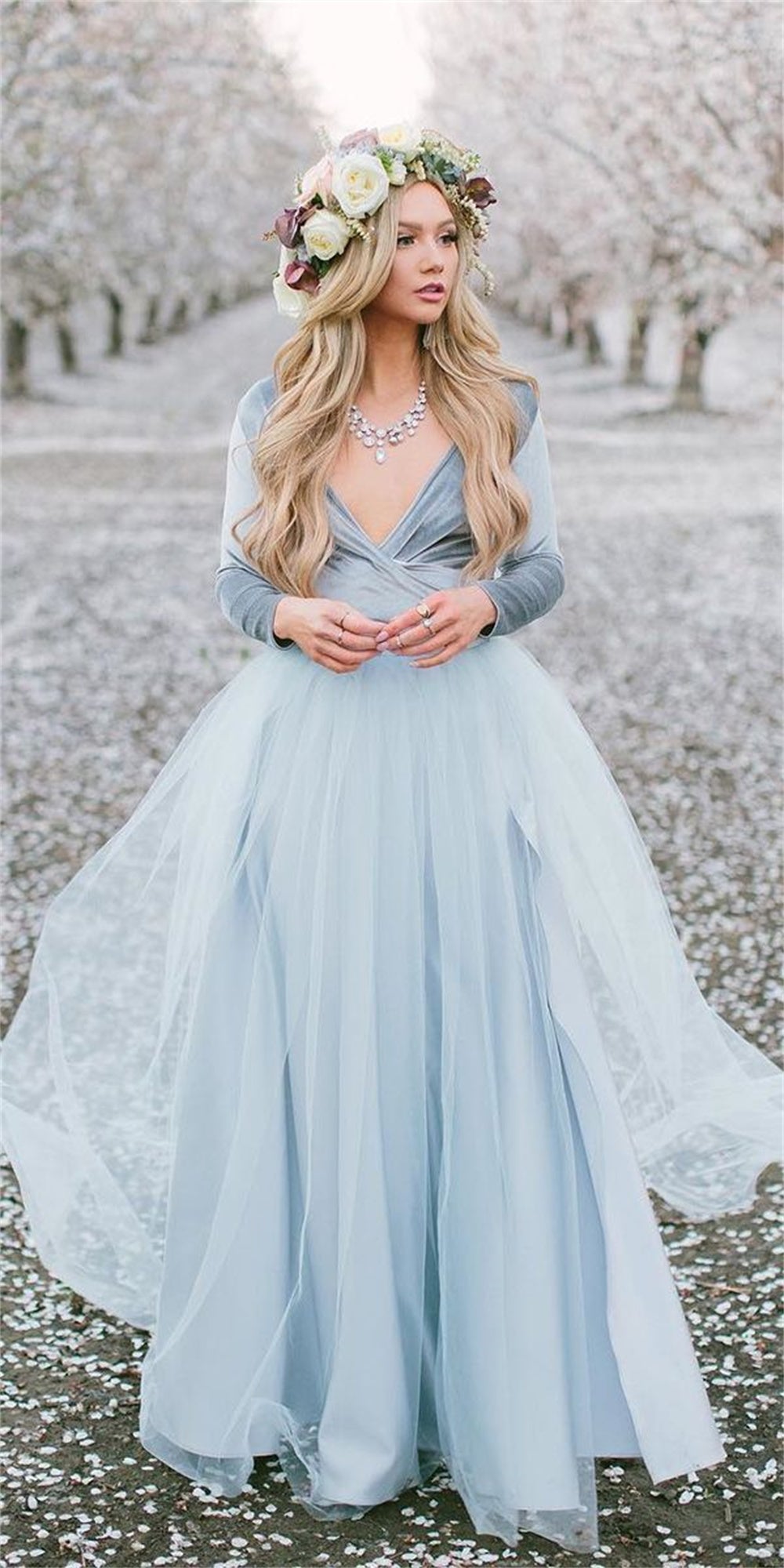 Elegant Light Blue Wedding Dresses for Summer Wedding
