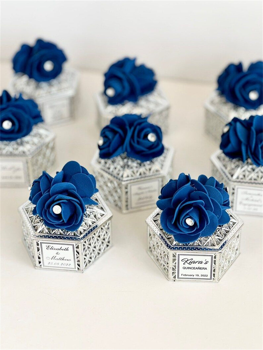 Creative Blue Wedding Favor Box Ideas
