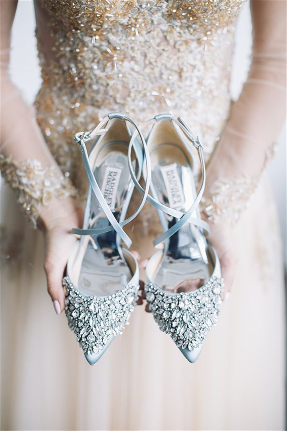 Elegant Blue Flat Wedding Shoes