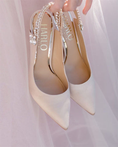 Simple and Elegant Champagne Shoes for Bridesmaids