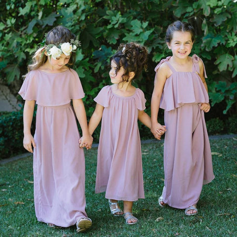 Light Mauve Flower Girls Dresses