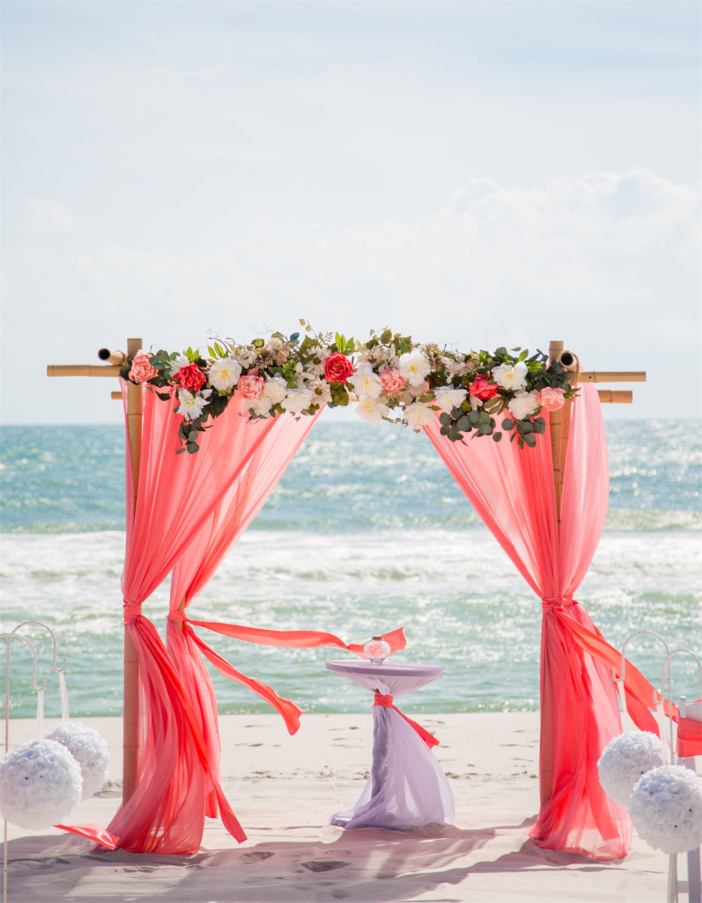 Eye-catching Coral Arch for Beach Weddings