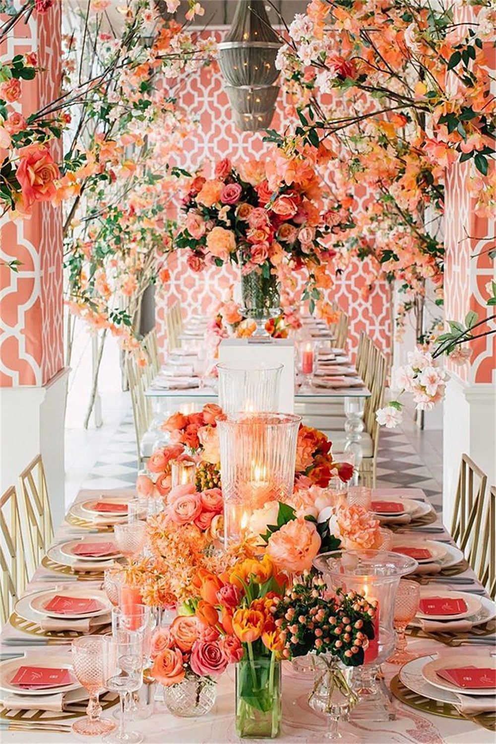 Coral Wedding Reception Ideas for Spring Weddings