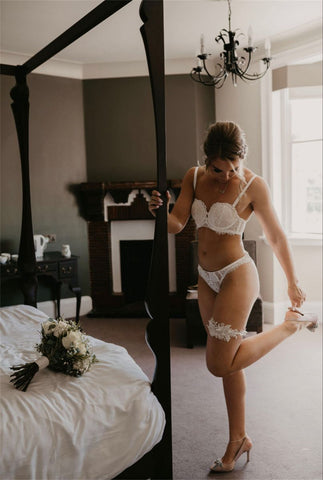 hot and sext white lace wedding lingerie