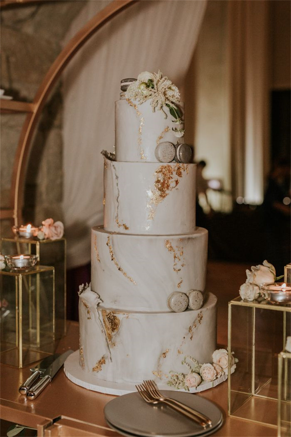 Rustic and Vintage Luxury Marble Wedding Cakes