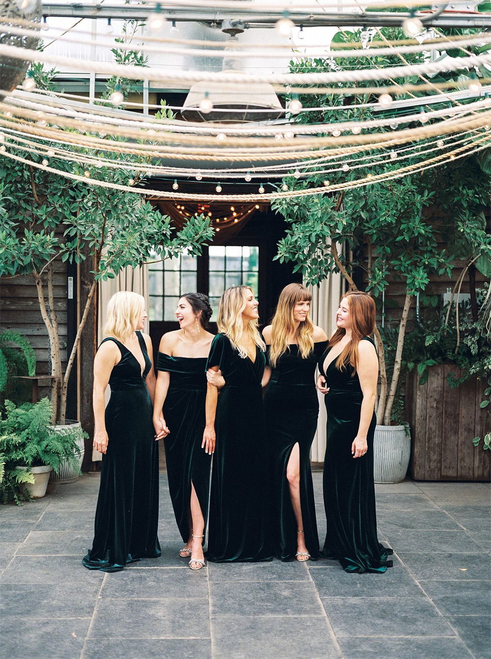 Unique Black Velvet Bridesmaid Dresses for Country Weddings