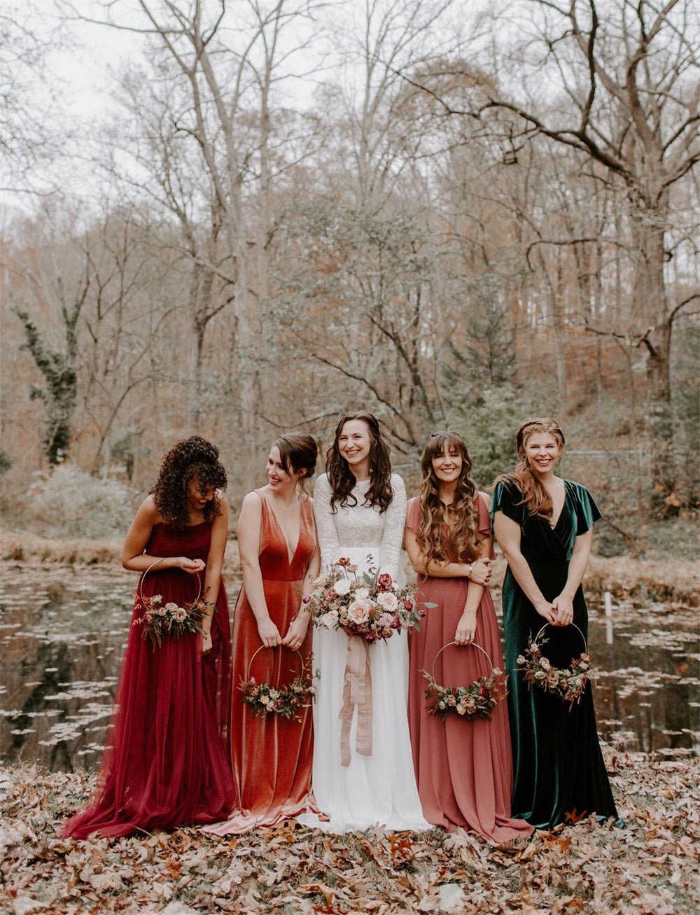 Velvet Bridesmaid Dresses for Boho Weddings