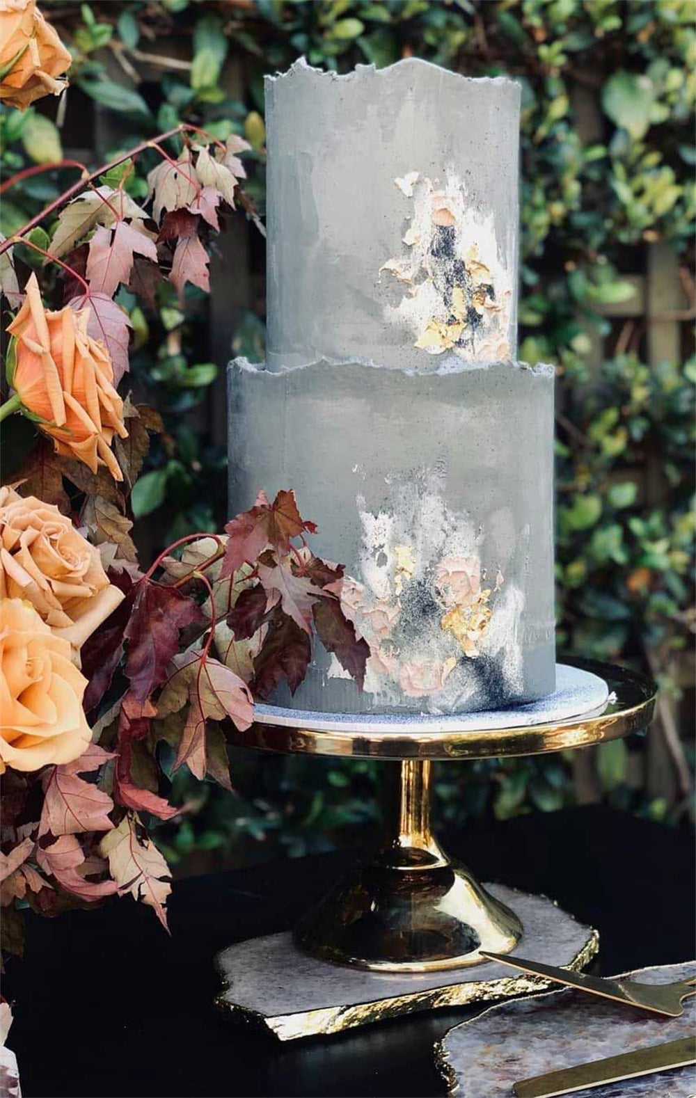 Blue Marble Wedding Cakes with Amazing Texture