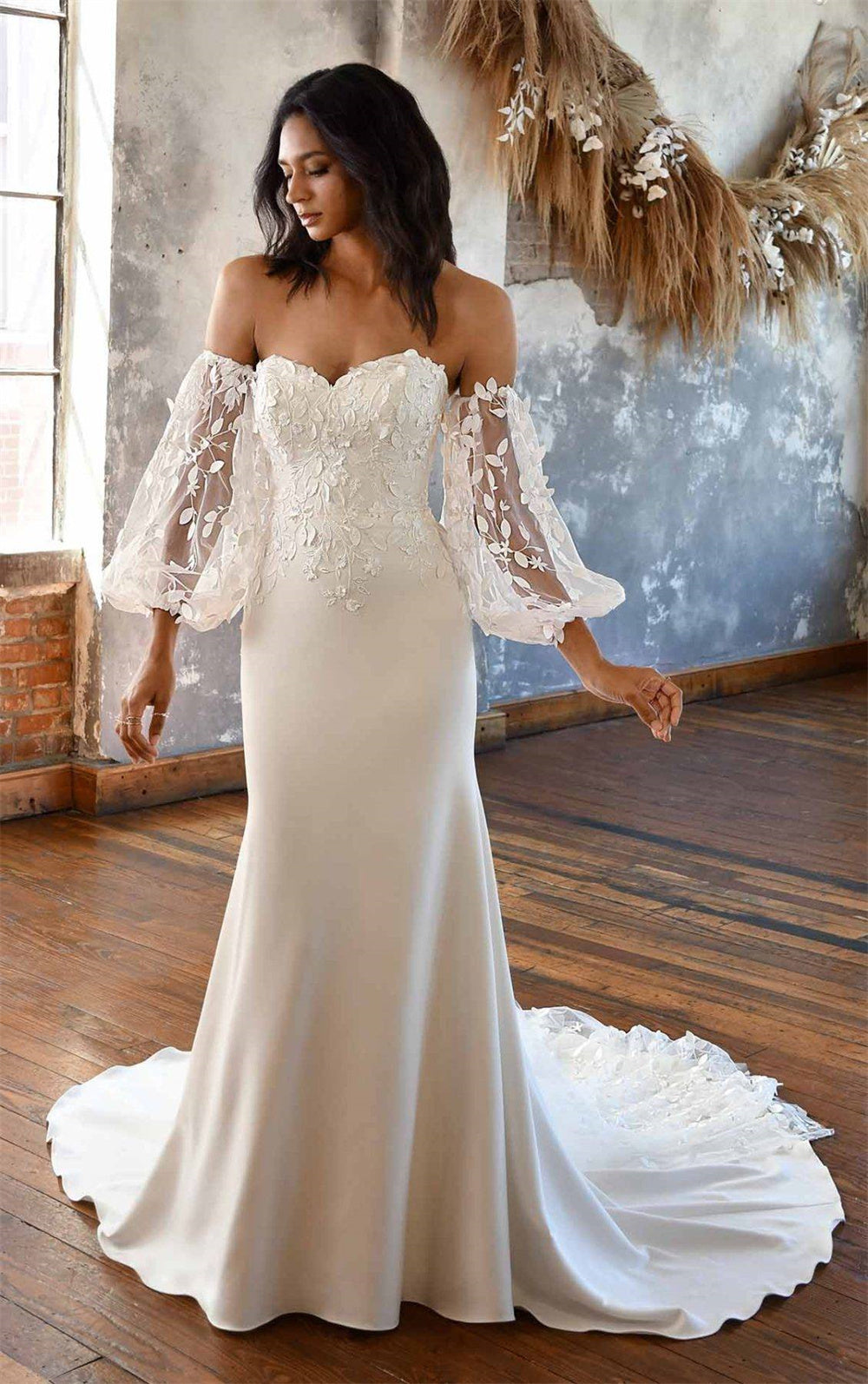 Classic Off-the-Shoulder Bohemian Wedding Dresses