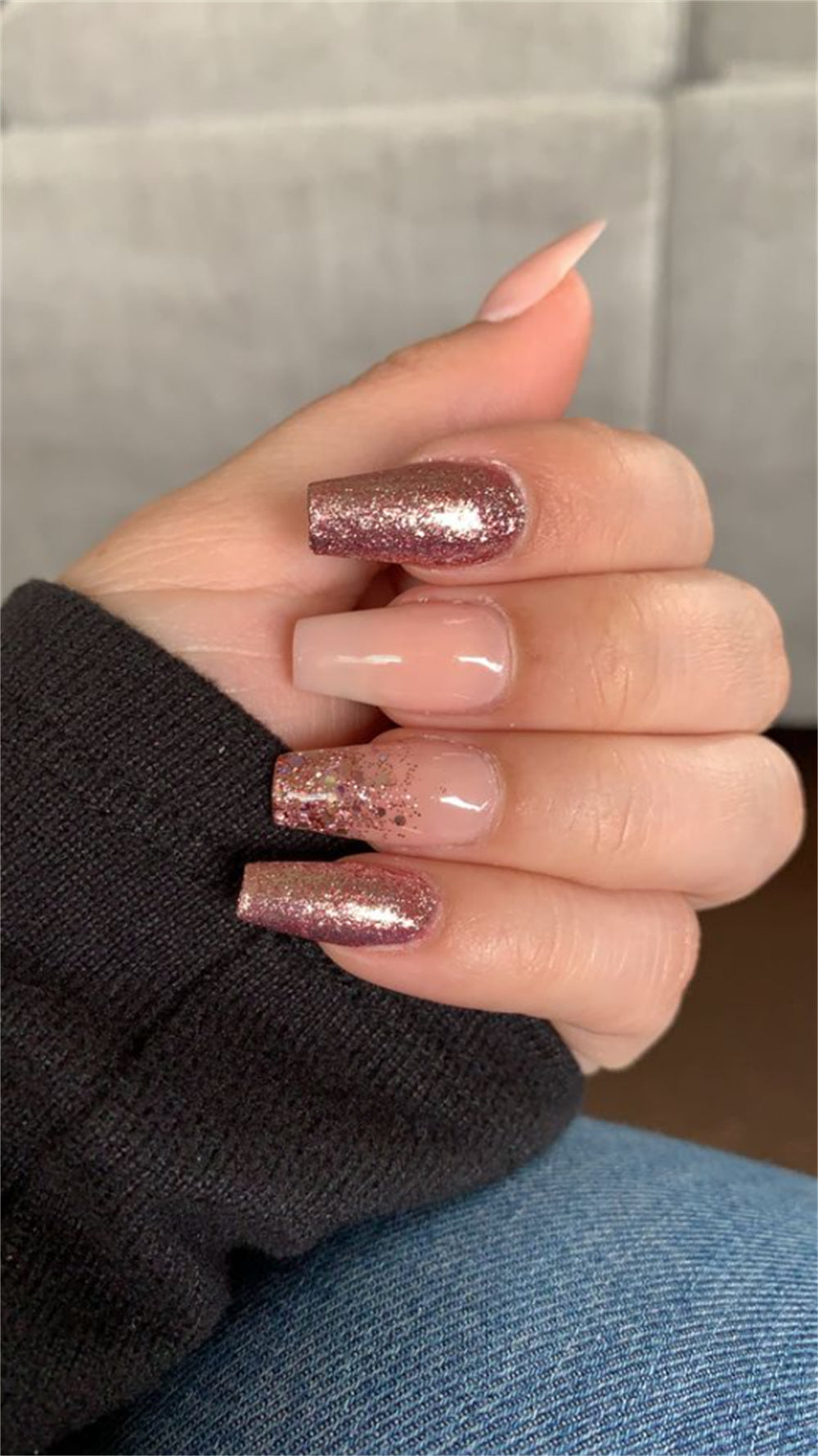 Charming Rose Gold Wedding Nail Ideas