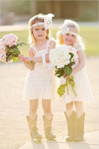 Rustic Flower Girl Gowns with Boots