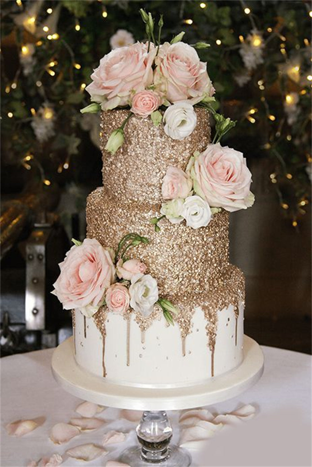 Chic Wedding Cakes with Sequin Details