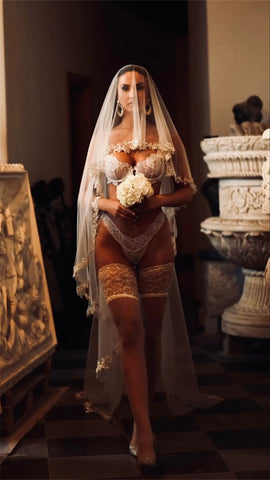 Sexy Bridal Lingerie Ideas with Wedding Veils