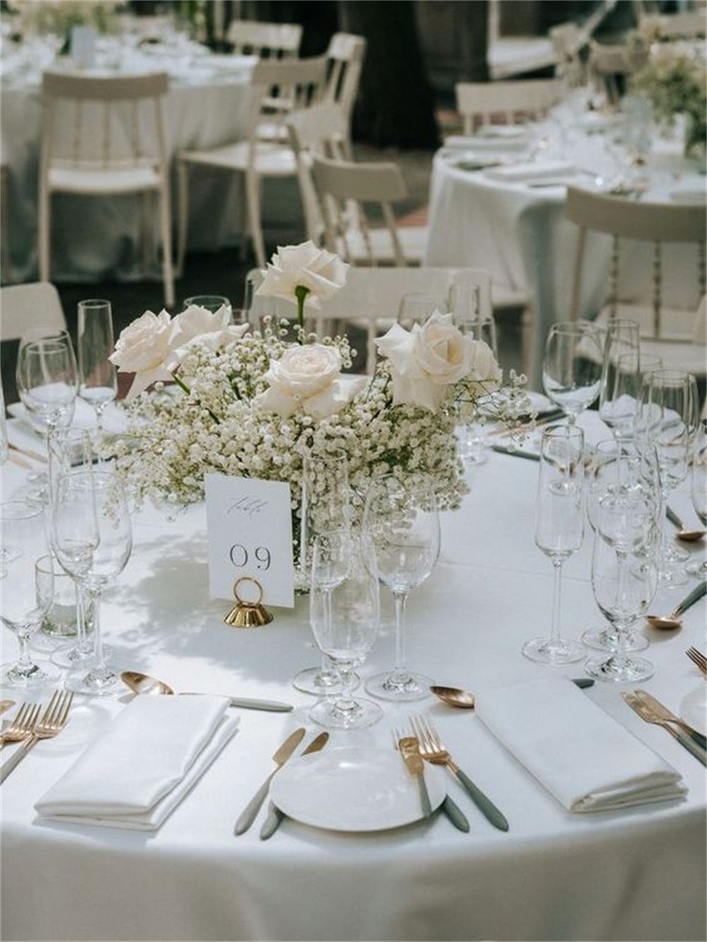 Baby's Breath Wedding Centerpieces with Flowers