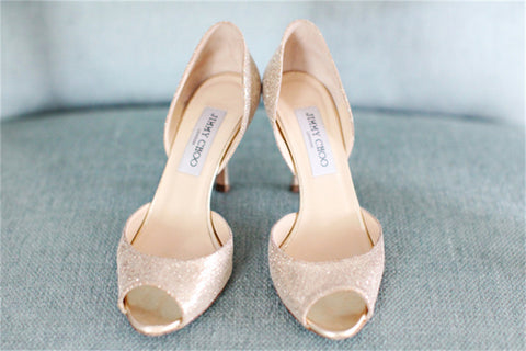 Glittery Champagne Wedding Shoes