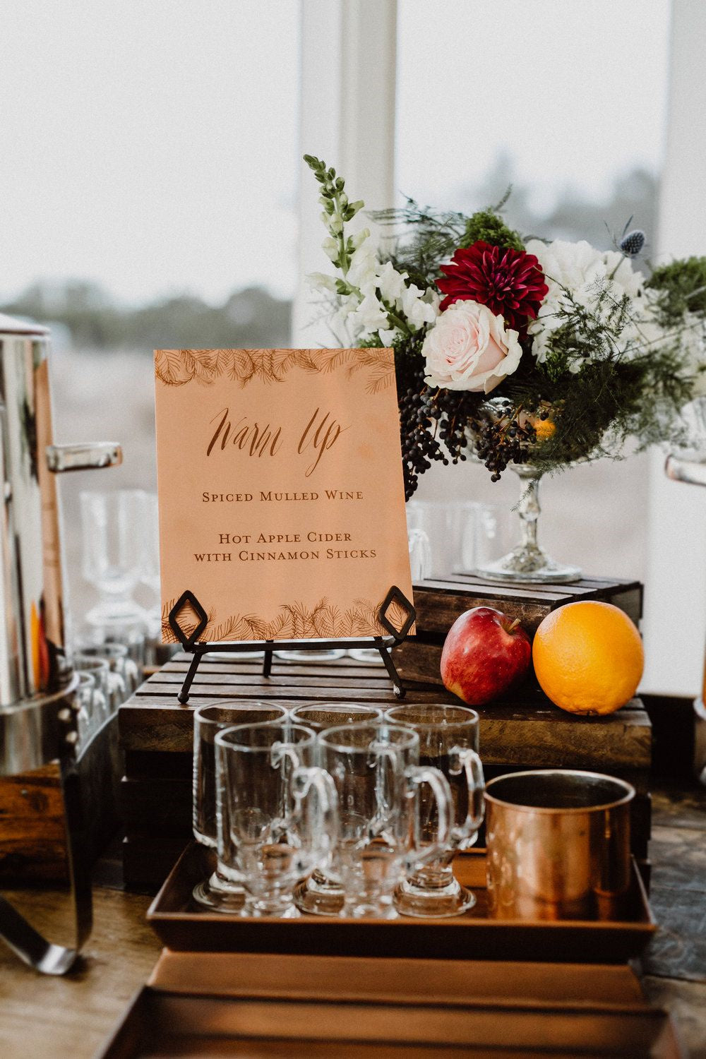 Winter Wedding Drink Table Ideas