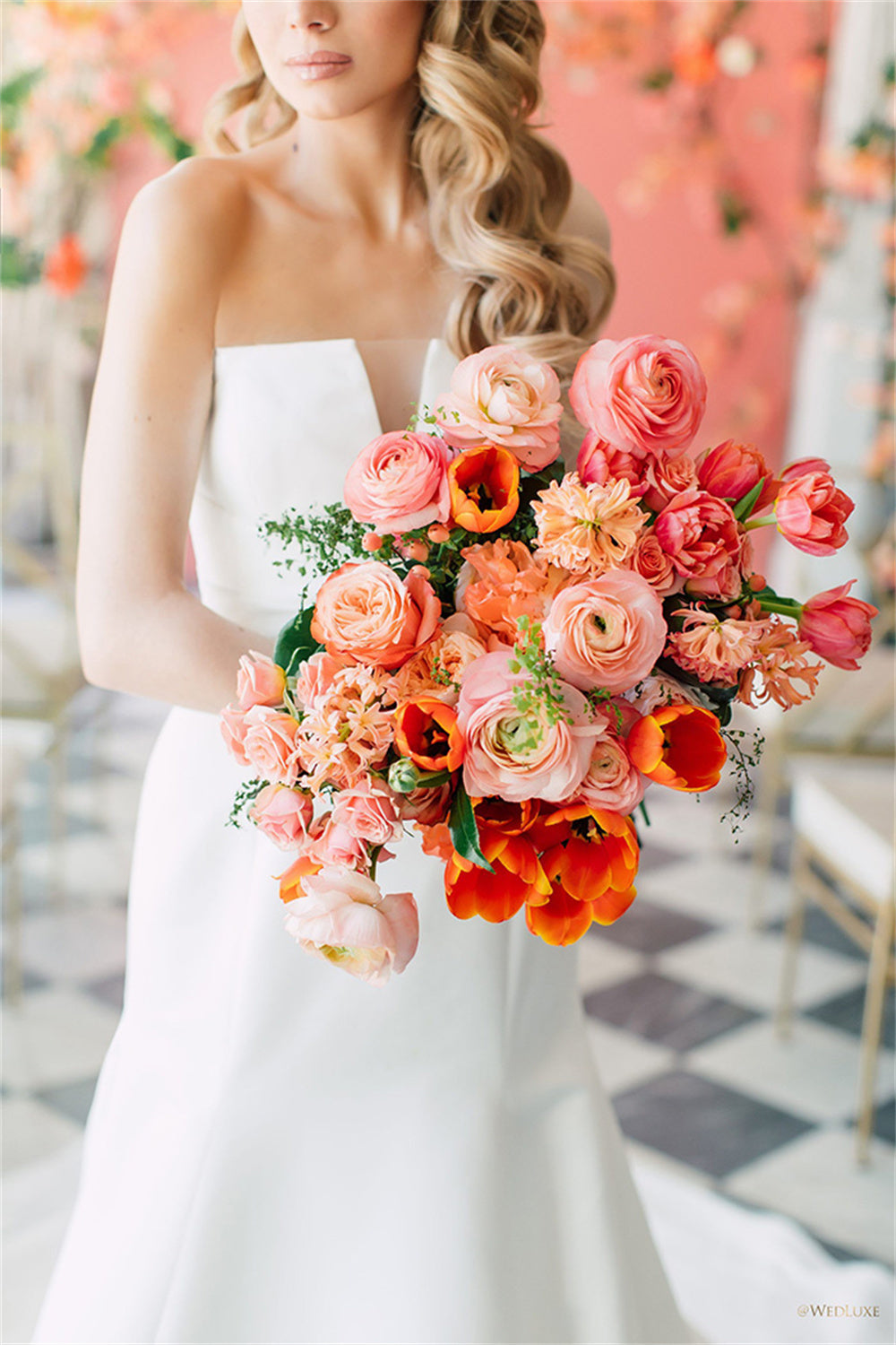 Coral and Pink Wedding Boquets for Spring Weddings