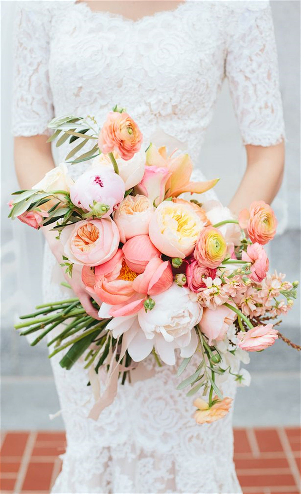 Pink and Coral Bridal Bouquet for Spring Weddings