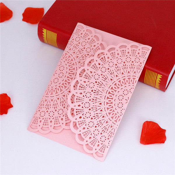 Classic and vintage lace laser cut wedding invitations LC066