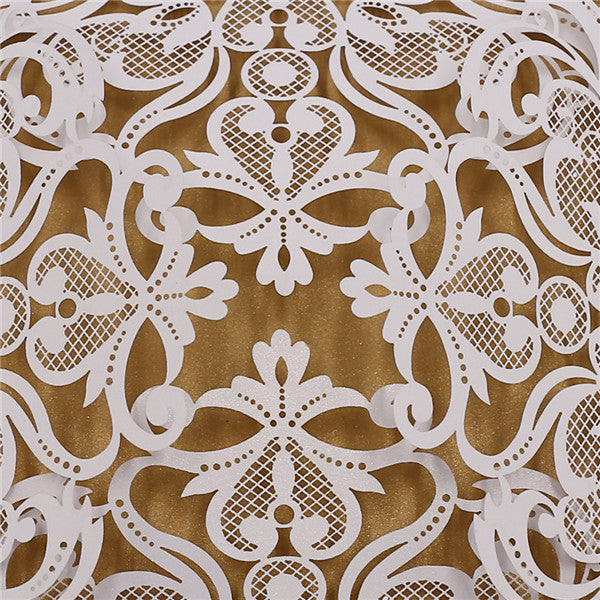 Exquisite charming white laser cut wedding invitations LC048