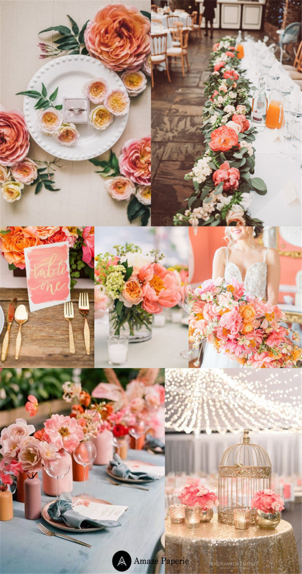 Living Coral Wedding Ideas for Any Season