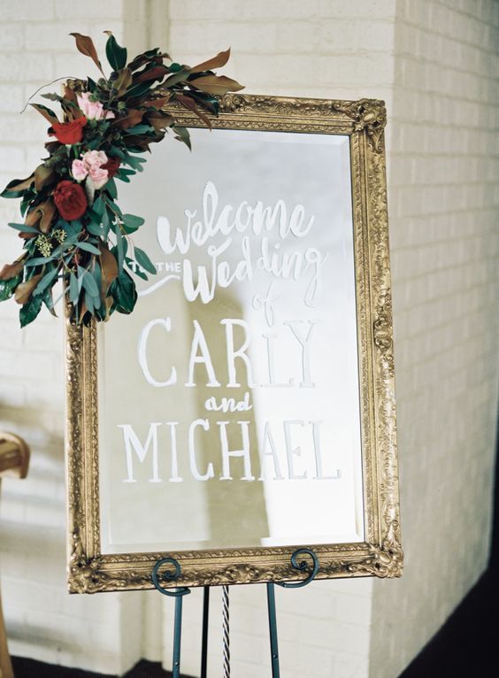 Timeless and Chic Wedding Mirror Sign Ideas