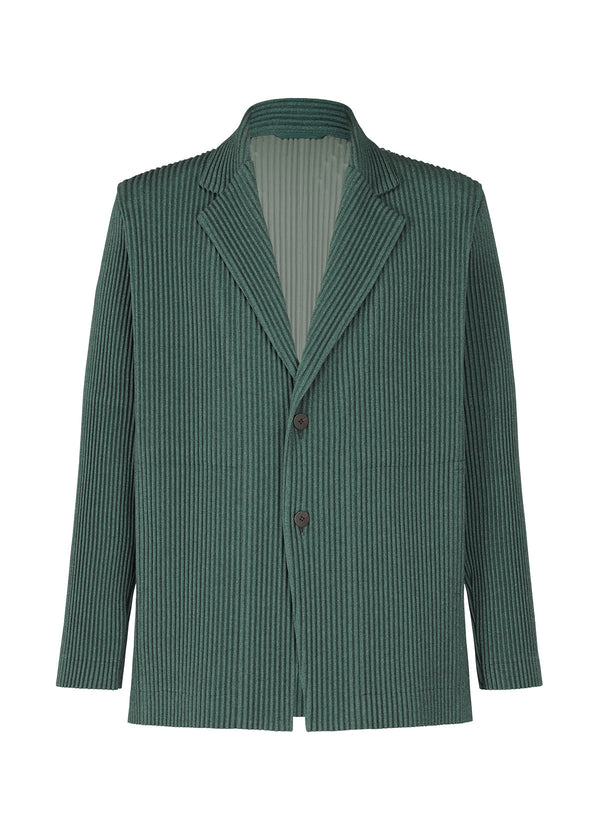 WOOL LIKE LIGHT Collarless Jacket Green | ISSEY MIYAKE EU