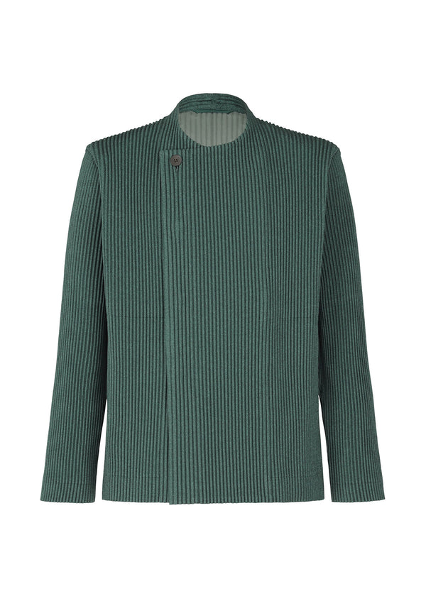 WOOL LIKE LIGHT Collarless Jacket Green | ISSEY MIYAKE EU