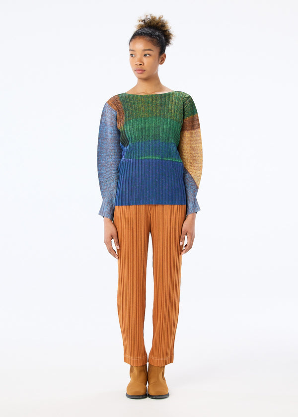 MIXING RIB Top High Neck Blue | ISSEY MIYAKE EU