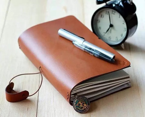 Simple Brown Leather Travel Journal - MerrySix