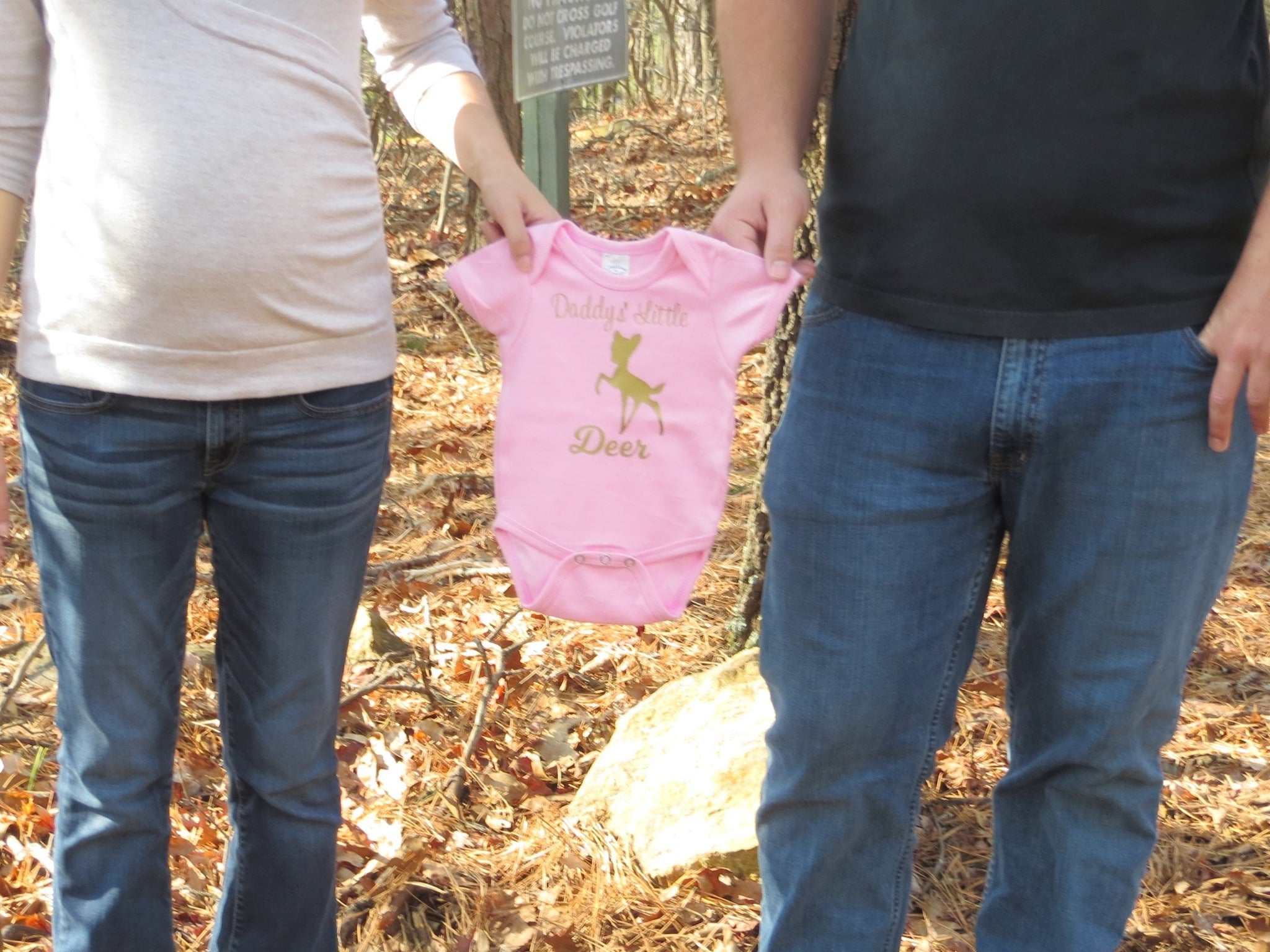 Pregnancy Announcement, Daddys Little Deer, Fall Pregnancy Announcement