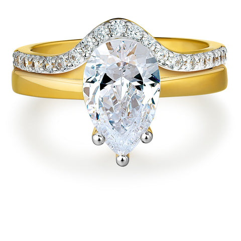 3 carat Pear cut Tru-Diamonds™ Solitaire Ring