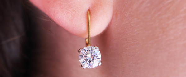 Tru-Diamonds Drop of Elegance earrings on ear