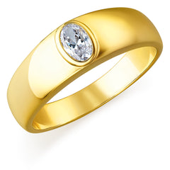 Oval Solitaire Men's Ring