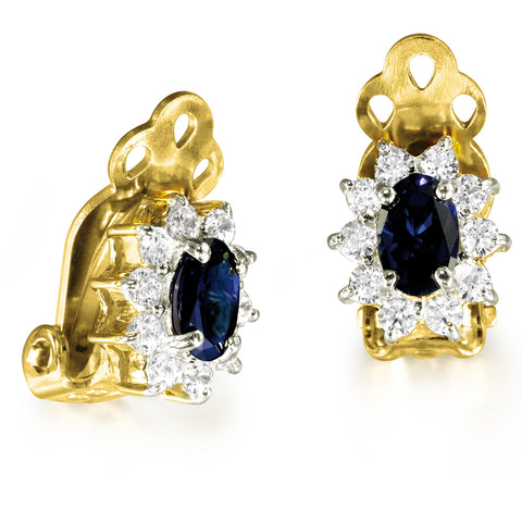 Tru-Diamonds Royal Tru-Sapphire clip on Earrings