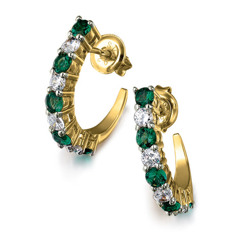 Tru Emerald Crescent Earrings