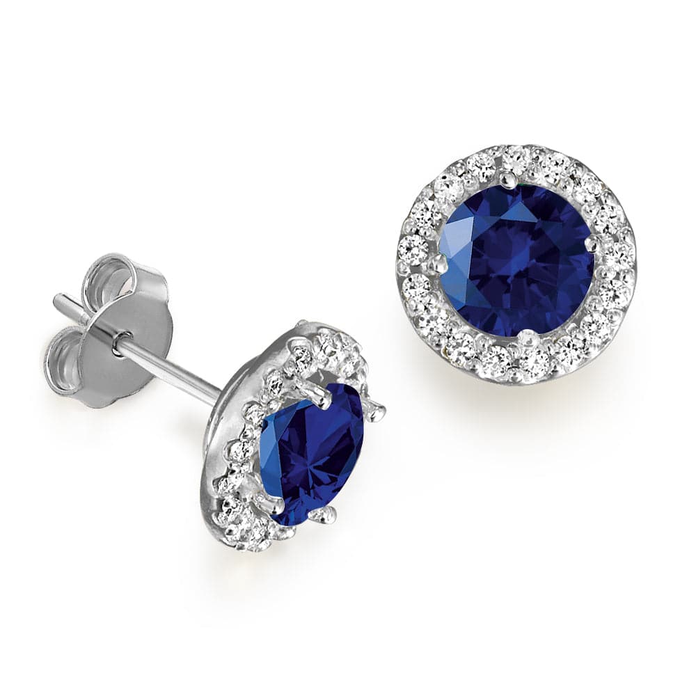 tru-sapphire posh halo earrings