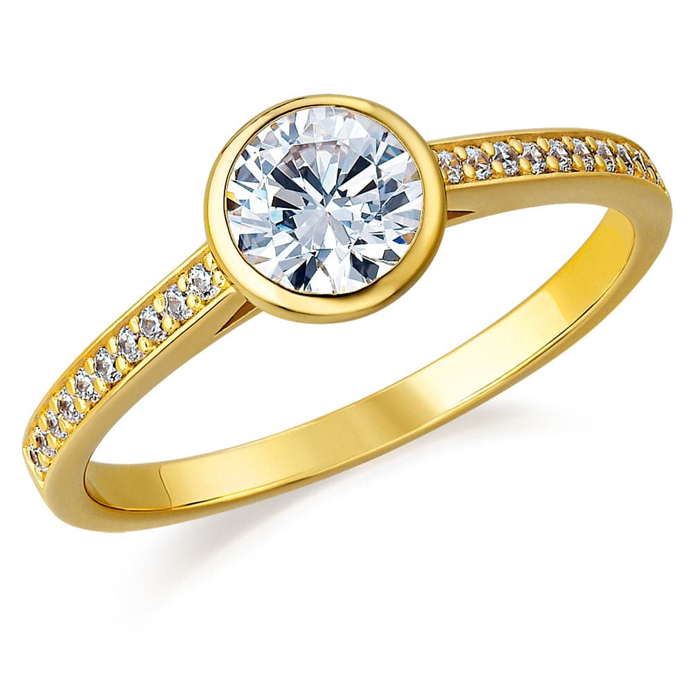 classic pave bezel solitaire ring