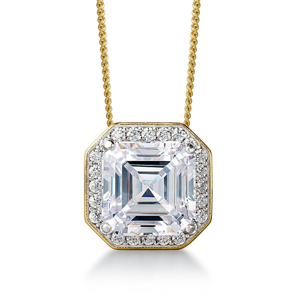 1/4 CT. T.W. GIA-Graded Asscher-Cut Diamond Tilted Frame Pendant in 14K  White Gold (I/VS1) | Zales