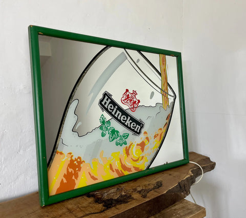 Vintage Heineken Lightbox Advertising Mirror