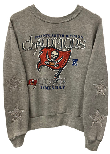 ShopCrystalRags Miami Dolphins, NFL One of A Kind Vintage Sweatshirt with Three Crystal Star Design