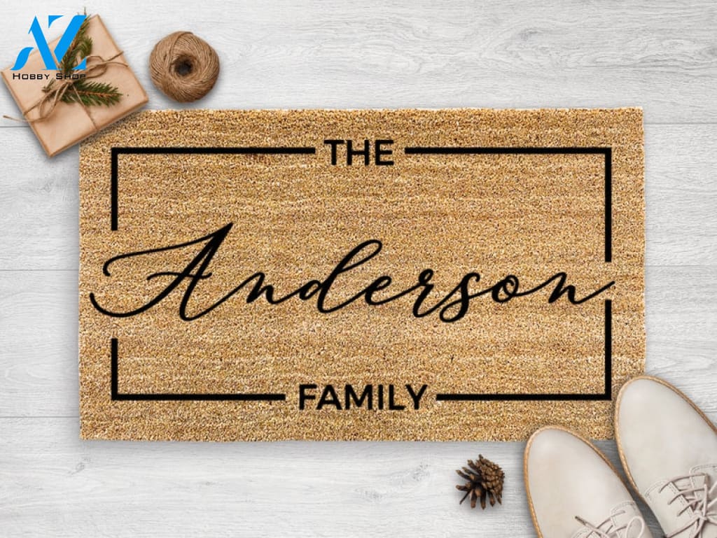 Personalized Doormat With Family Name - Last Name Custom Doormat - Welcome Mat - Housewarming Gift New Home Gift
