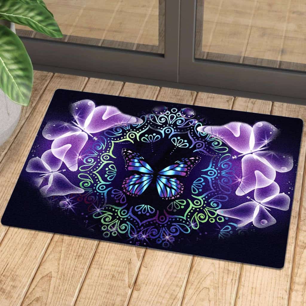 Butterfly Psychedelic Doormat | Colorful | Size 8x27'' 24x36''