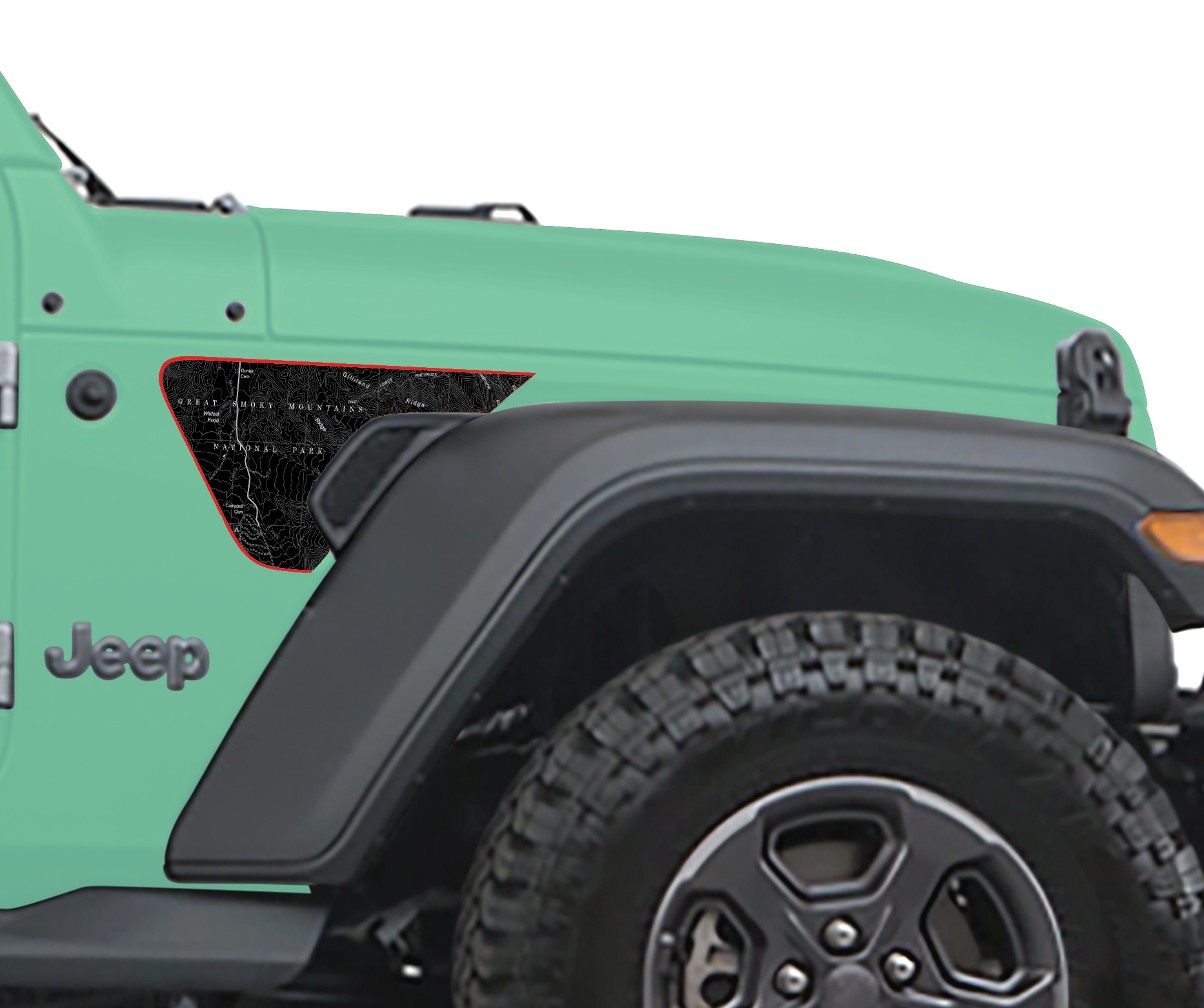 Rubicon Trail. Tailgate Textured Topo GLADIATOR Wrap Kit with