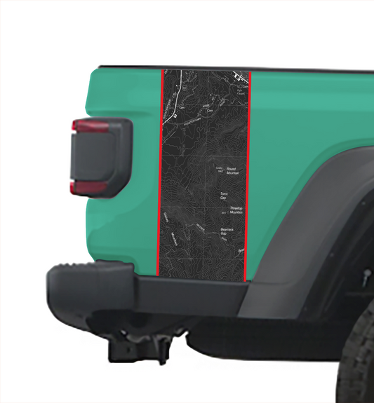 Rubicon Trail. Tailgate Textured Topo GLADIATOR Wrap Kit with