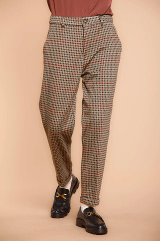 women's chino trousers in checkered jersey