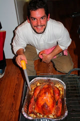 Brad with roasted turkey