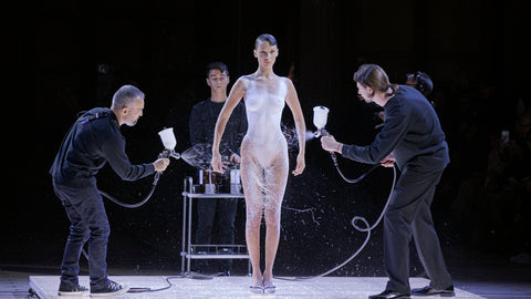 Bella Hadid in Spray-On Dress via Luca Tombolini