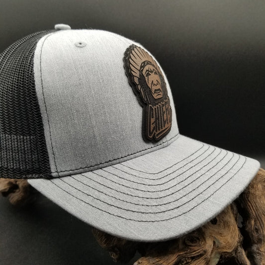 Kansas City Trucker Hat || Leather Patch || Birchwood Designs Pink